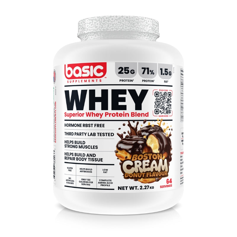 Basic Supplements Superior Whey Protein Blend Hormone Free 5lbs Boston Cream Donut