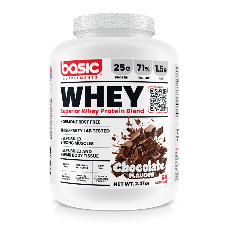 Basic Supplements Superior Whey Protein Blend Hormone Free 5lbs Chocolate