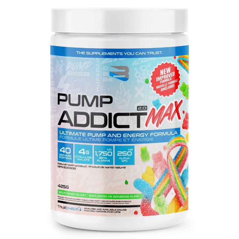 Believe Supplements Pump Addict Max Ultimate Pump and Energy Formula Sour Candy Blast