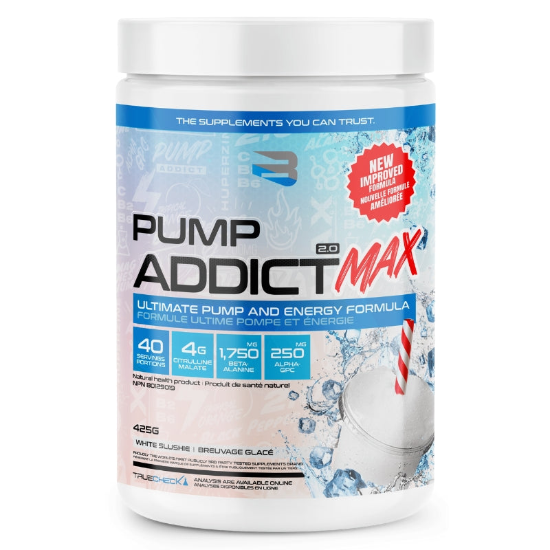 Believe Supplements Pump Addict Max Ultimate Pump and Energy Formula White Slushie