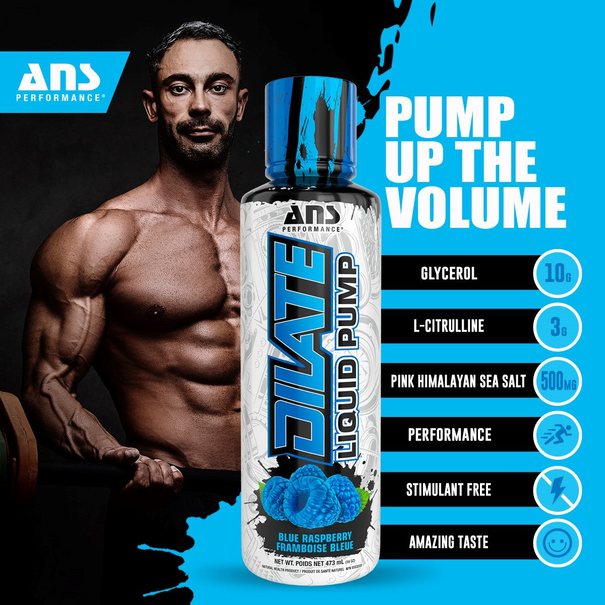 ANS Dilate Liquid Pump Sauce Pre Workout Features and Benefits