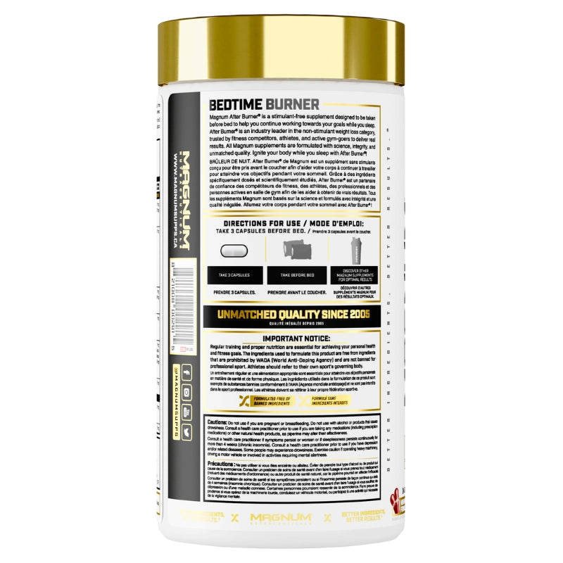 Magnum Supplements After Burner Stim Free Fat Burner Benefits Label