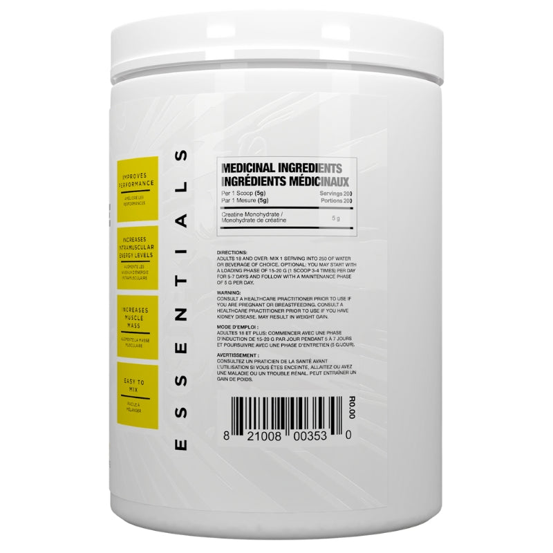 Magnum Supplements 100% Pure Micronized Creatine Monohydrate 1000g Nutrition Facts Label