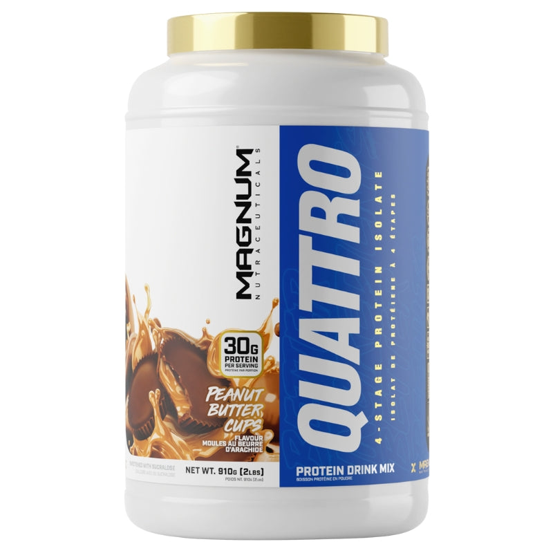 Magnum Supplement Quattro 2lbs Time Released Isolate Front Label Peanut Butter Cups