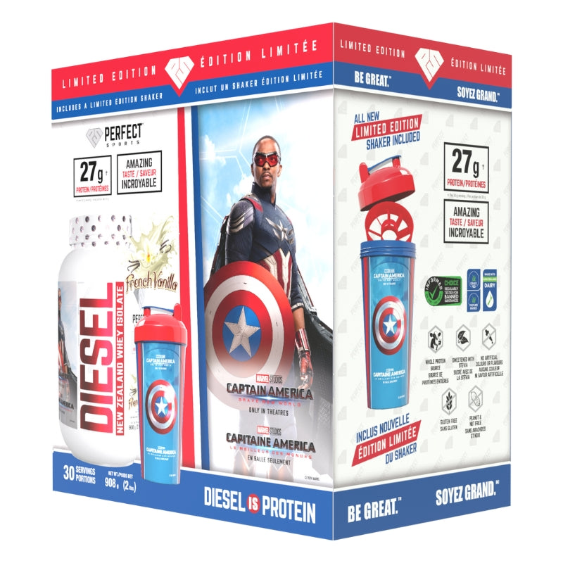 Perfect Sports Captain America Diesel 2lbs Box Set French Vanilla Limited Edition