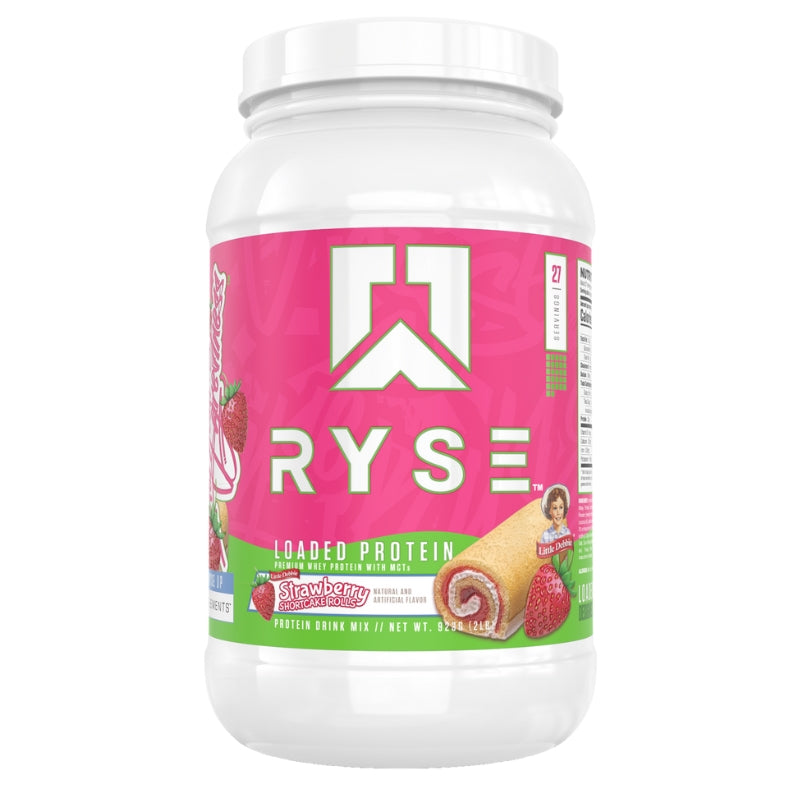 Ryse-Loaded-Protein-Little-Debbie-Strawberry-Shortcake-Supplement-Container