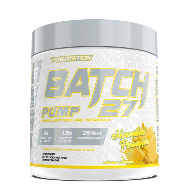 TC Nutrition Batch 27 PUMP STIM FREE Pre Workout - Hawaiian Pineapple