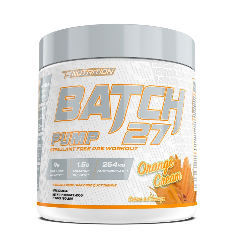 TC Nutrition Batch 27 PUMP STIM FREE Pre Workout - Orange Cream