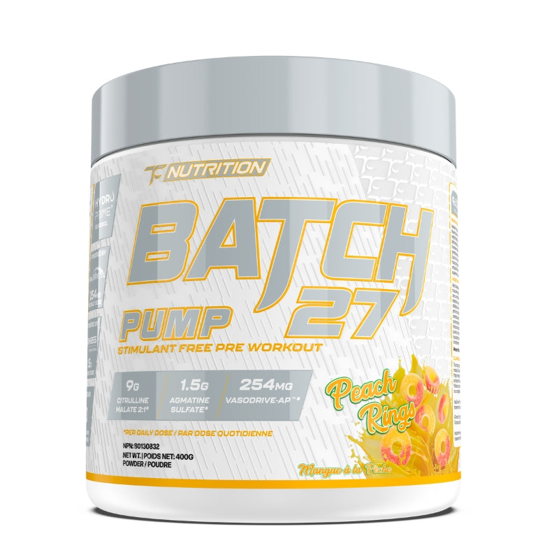 TC Nutrition Batch 27 PUMP STIM FREE Pre Workout - Peach Rings