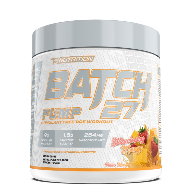 TC Nutrition Batch 27 PUMP STIM FREE Pre Workout - Strawberry Mango